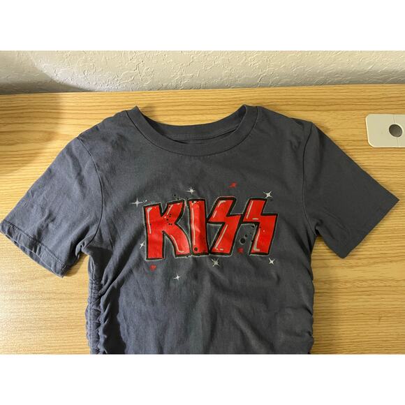 Women’s Kiss Band Side Tie Cropped Graphic Tee size XS 2023 - Picture 2 of 8